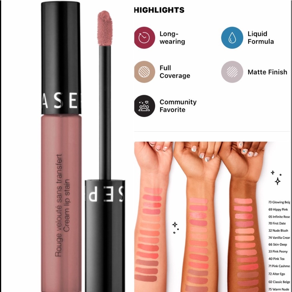 Sephora lip stain pink tea color 40